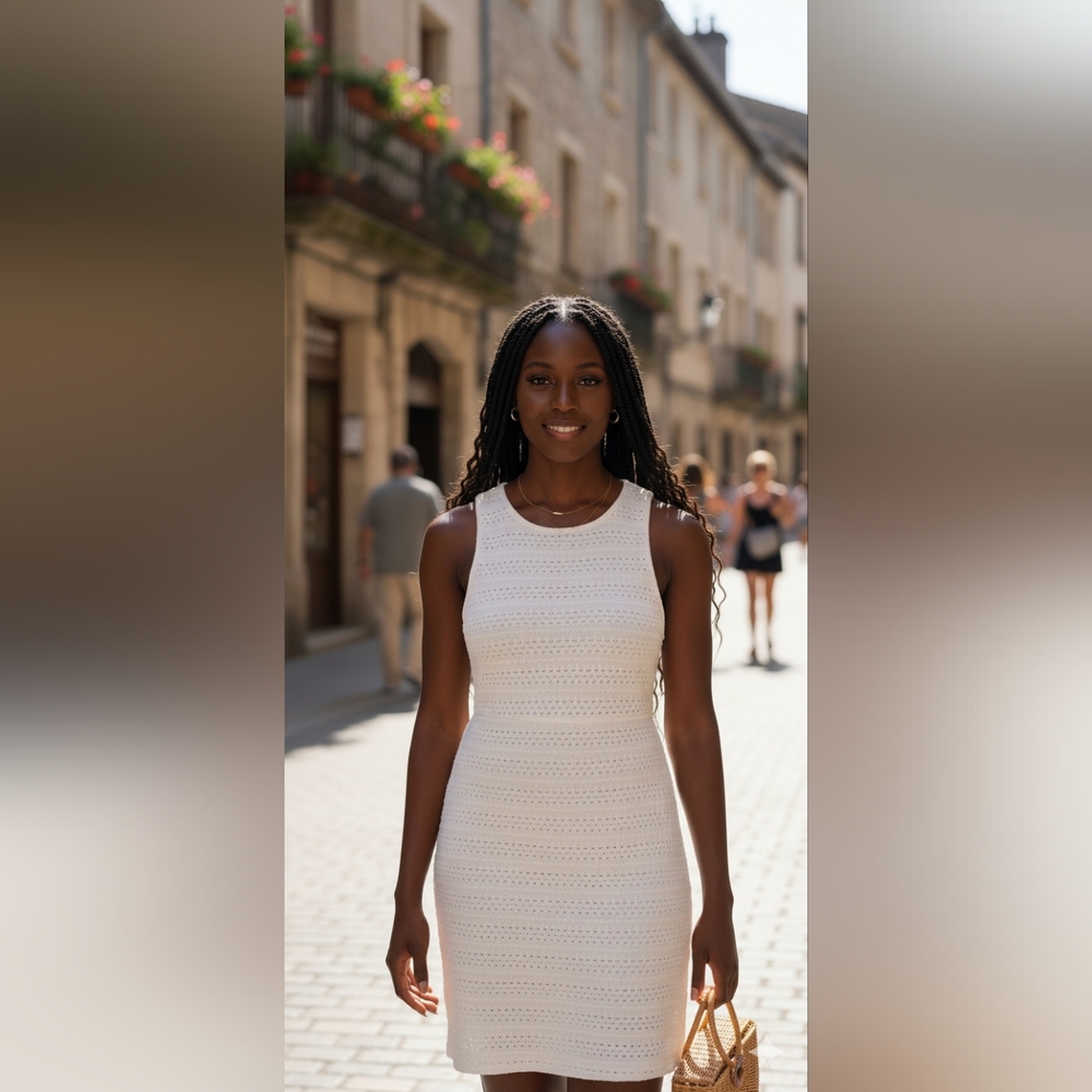 Elegant White Sleeveless Dress